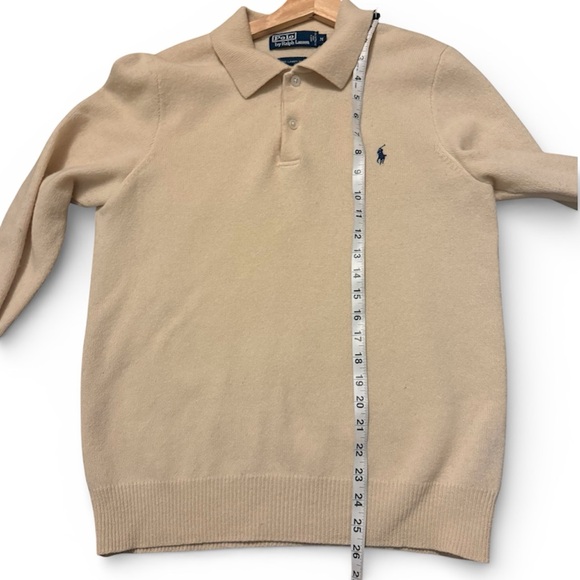 Polo Ralph Lauren long-sleeve knit polo shirt lambswool size M - Picture 5 of 10